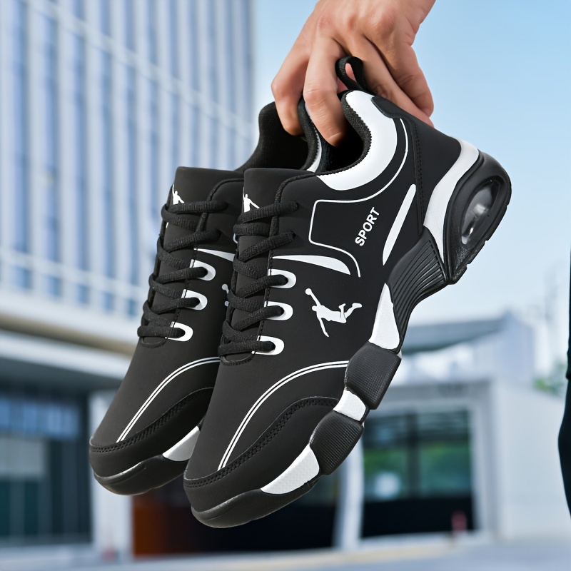 Image of Sneakers, Men's Casual Skate Shoes, Featuring A Pu Upper, Lace-, Low-top Style, Suitable For , Ideal For Hiking, Travel, Sports, Outdoor Activities, Streetwear, Skateboarding