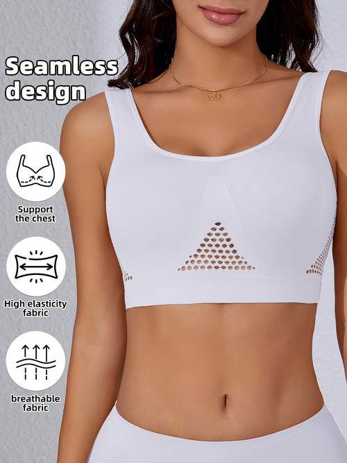 womens sports bra gathered bra sports hollow breathable bra fitness running yoga vest