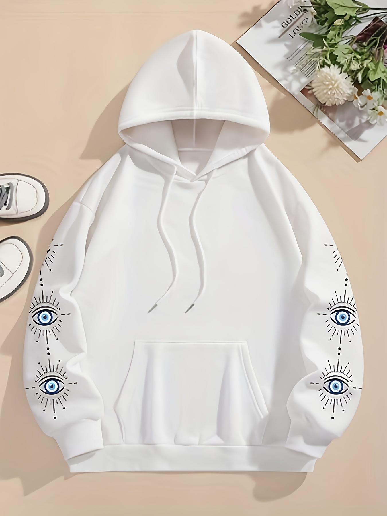 polyester print hoodie casual knit fabric Temu United Kingdom