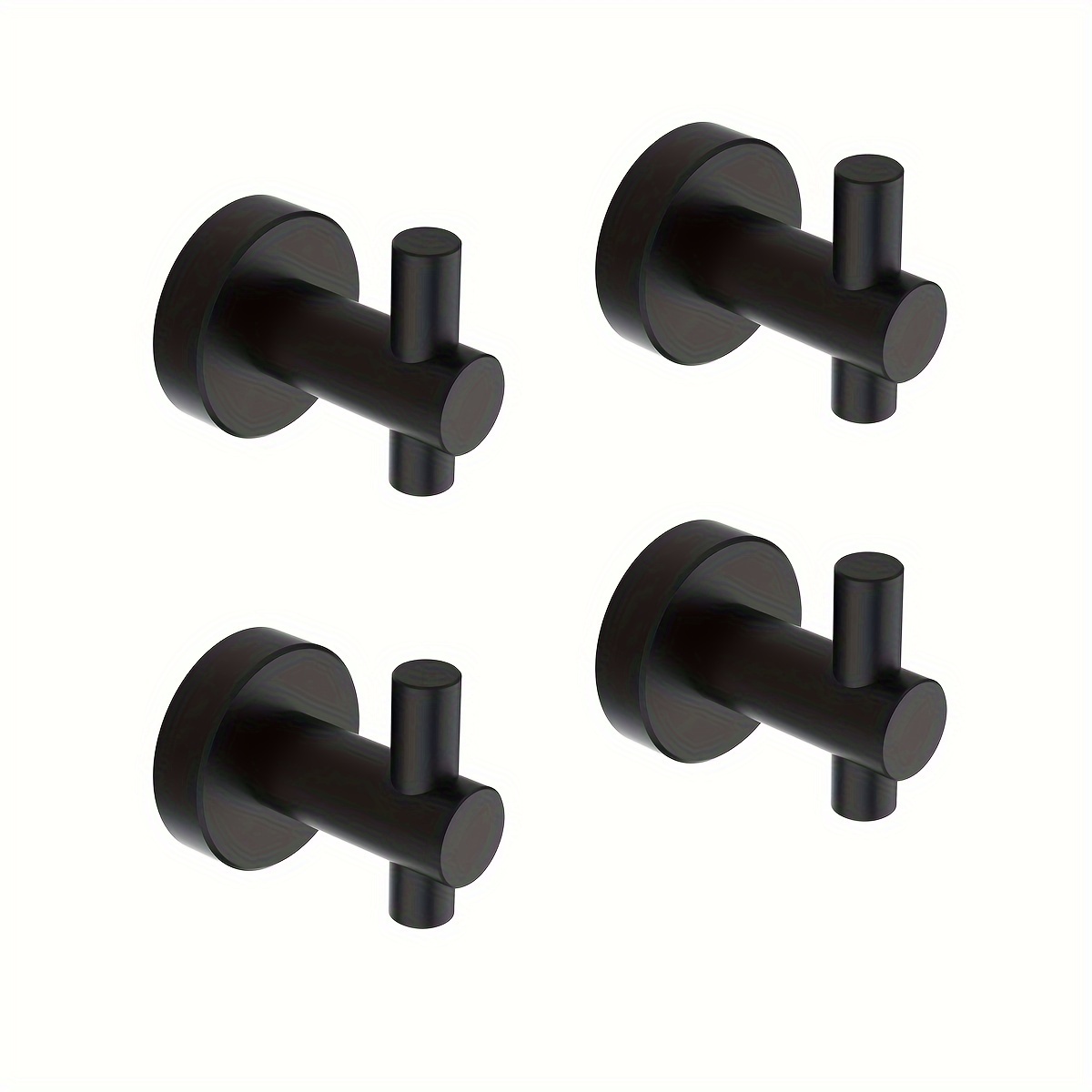 

4pcs Round Base Wall Hooks, Thickened Space Aluminum Alloy Towel Bath Clothes Hook With Screws, Fashion Simple Style, Suitable For Shoes Cabinet Wardrobe Bathroom Bedroom Toilet