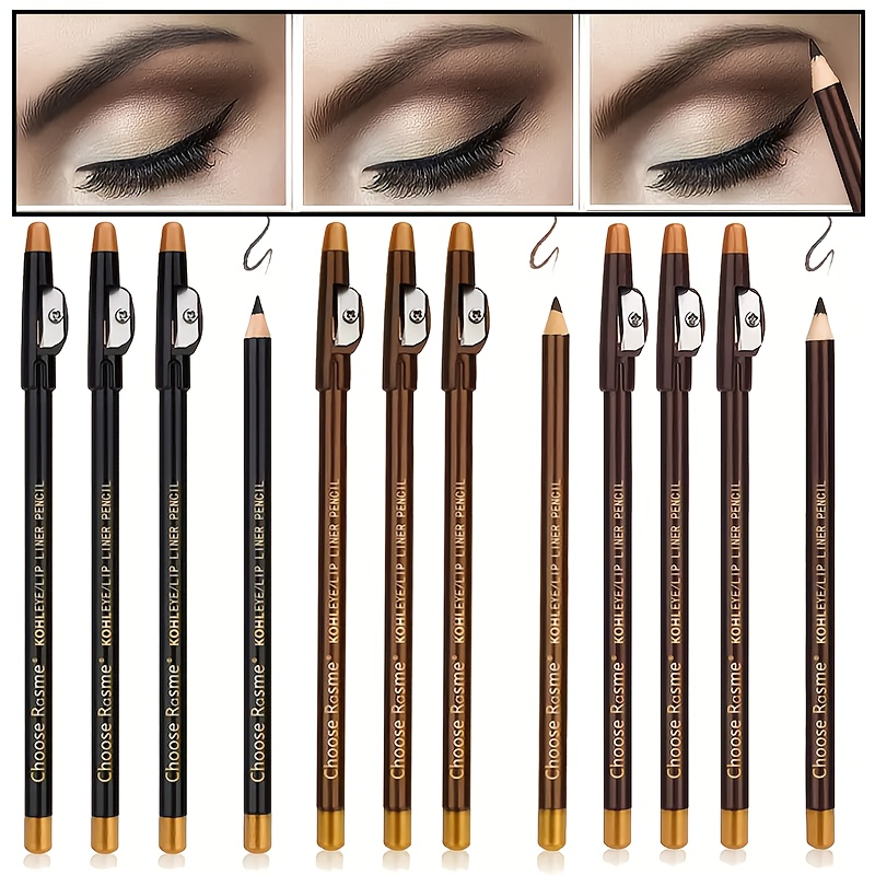 TEMU 12pcs Waterproof And Longlasting Eyebrow Pencil Set Longlasting Waterproof Eyebrow Pencil For Types Black Dark And Pencil Sharpener TEMU 12pcs Waterproof And Longlasting Eyebrow Pencil Set Longlasting Waterproof Eyebrow Pencil For Types Black Dark And Pencil Sharpener