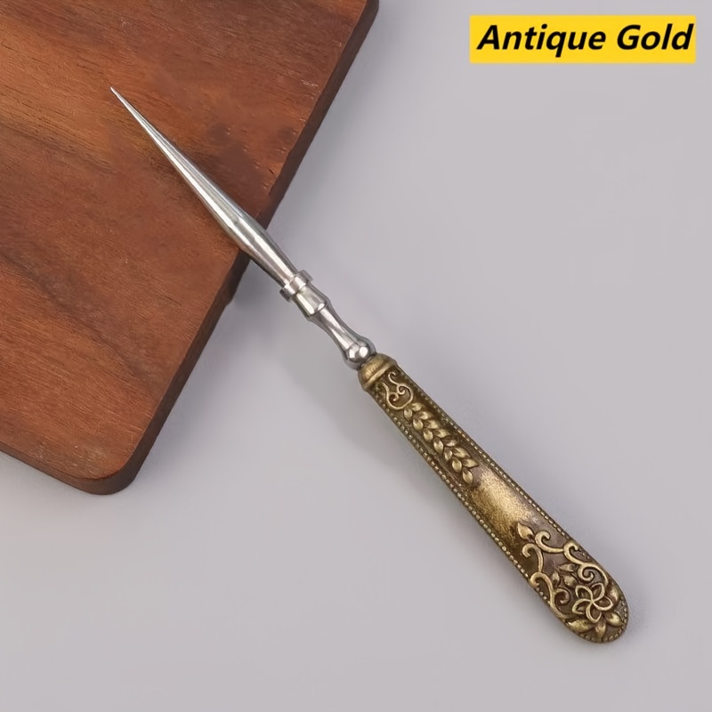E-shop Vintage Nähawl mit Nadel - Robuste Metallkonstruktion, Scharfe Spitze für Präzises Nähen - Ideal für Leder, Polsterarbeiten, Quilten, Basteln -