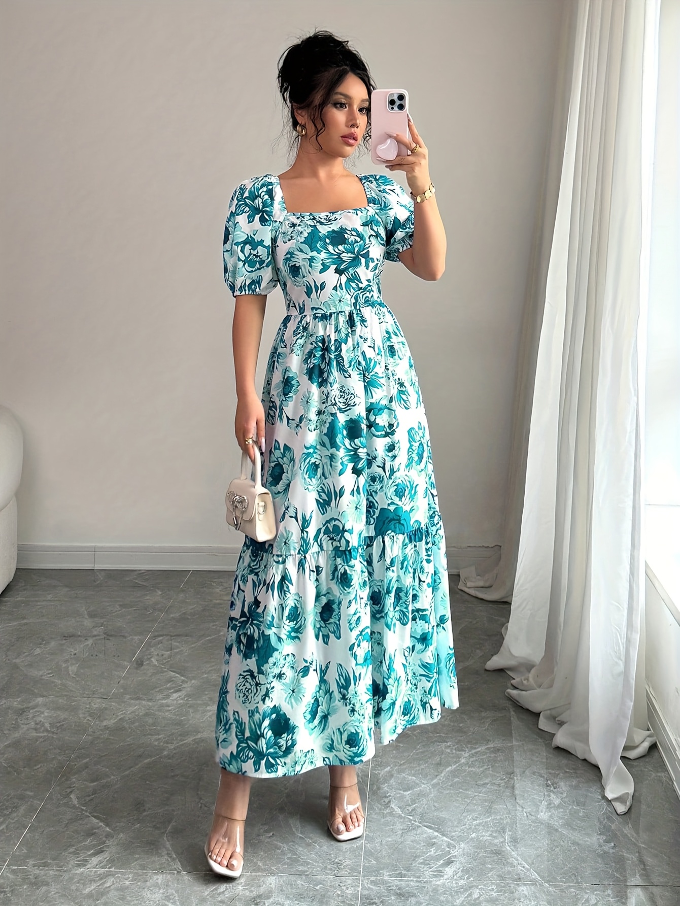 dress with loose neckline Khaki Cowl Neck Dress Hotsell