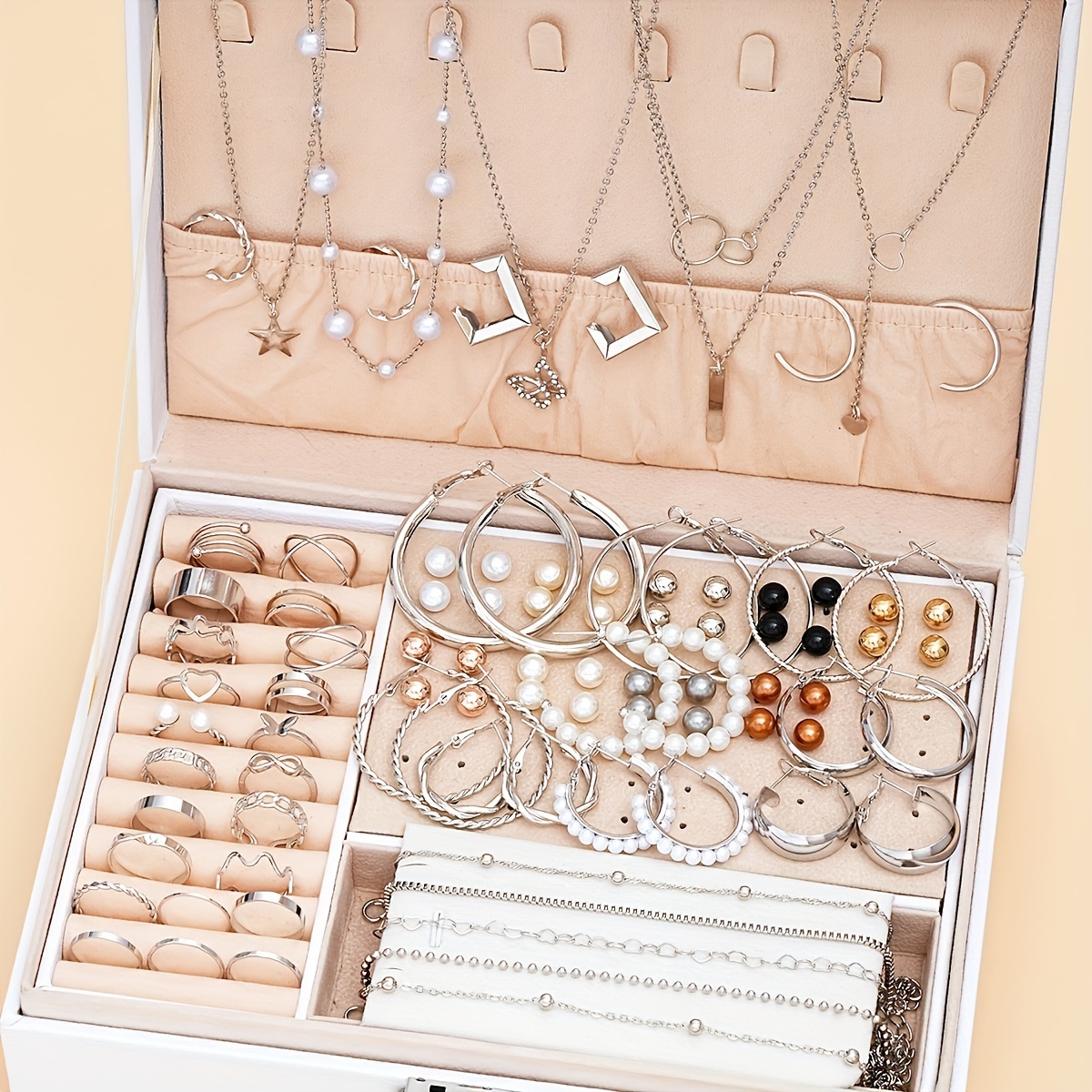 

91-piece Chic Jewelry Set Collection - Jewelry Sets For Women With Necklaces, Earrings, Rings, Stylish Accessories For Daily Outfits, Party, Casual Dating, And Decorative -