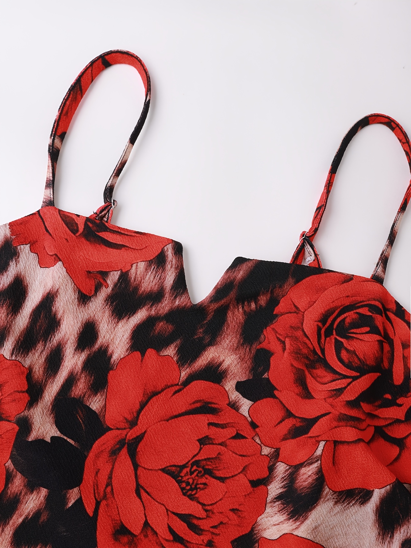 strapless open back dress Trendy Style Leopard And Floral Print Mini Dress