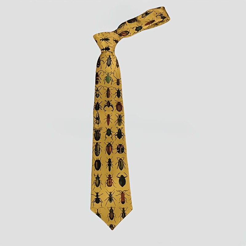 TEMU 1pc Of Insect Print Tie With A Realistic And Clear Pattern, Very And Fashionable