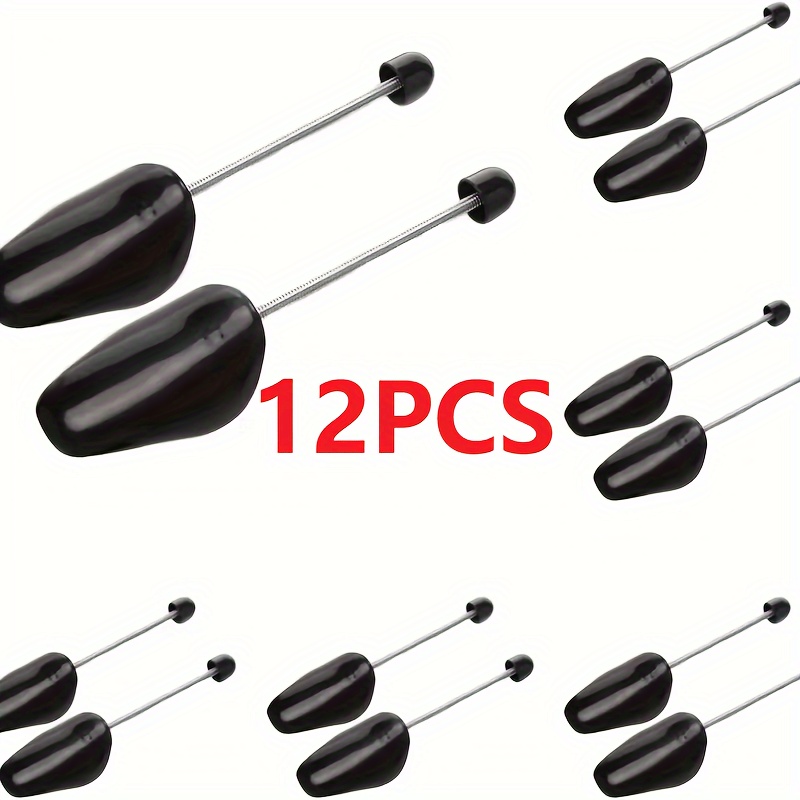 TEMU 12pcs Adjustable Plastic Shoe Trees, Spring Shoe Trees For Boots Support, Men's Black Shoe Trees, Shoe Accessories