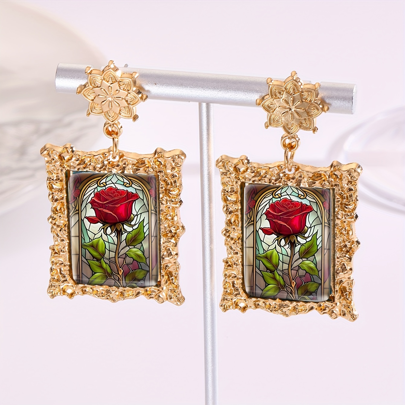 

A Pair Of Golden Earrings For Women, Featuring -style Designs.