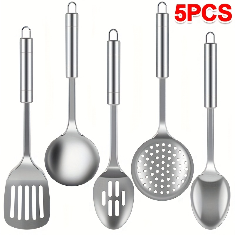 TEMU 5pcs Stainless Kitchen Cooking Tool Utensil Set Spoon Turner Masher