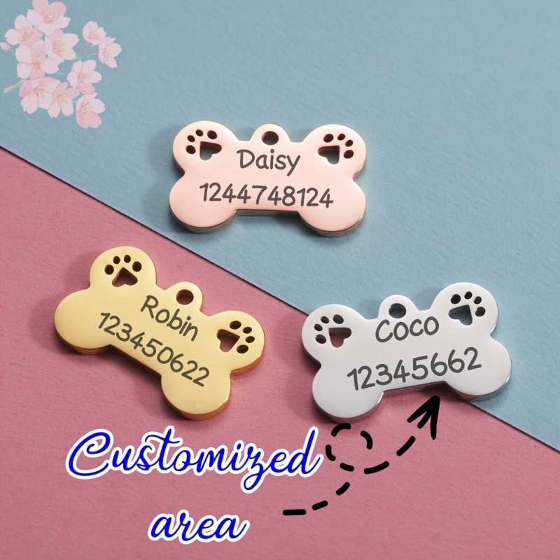 hollow dog claws golden and silver customizable pet listing cats and dogs birthday   cards anti lost   nameplates Product details 0