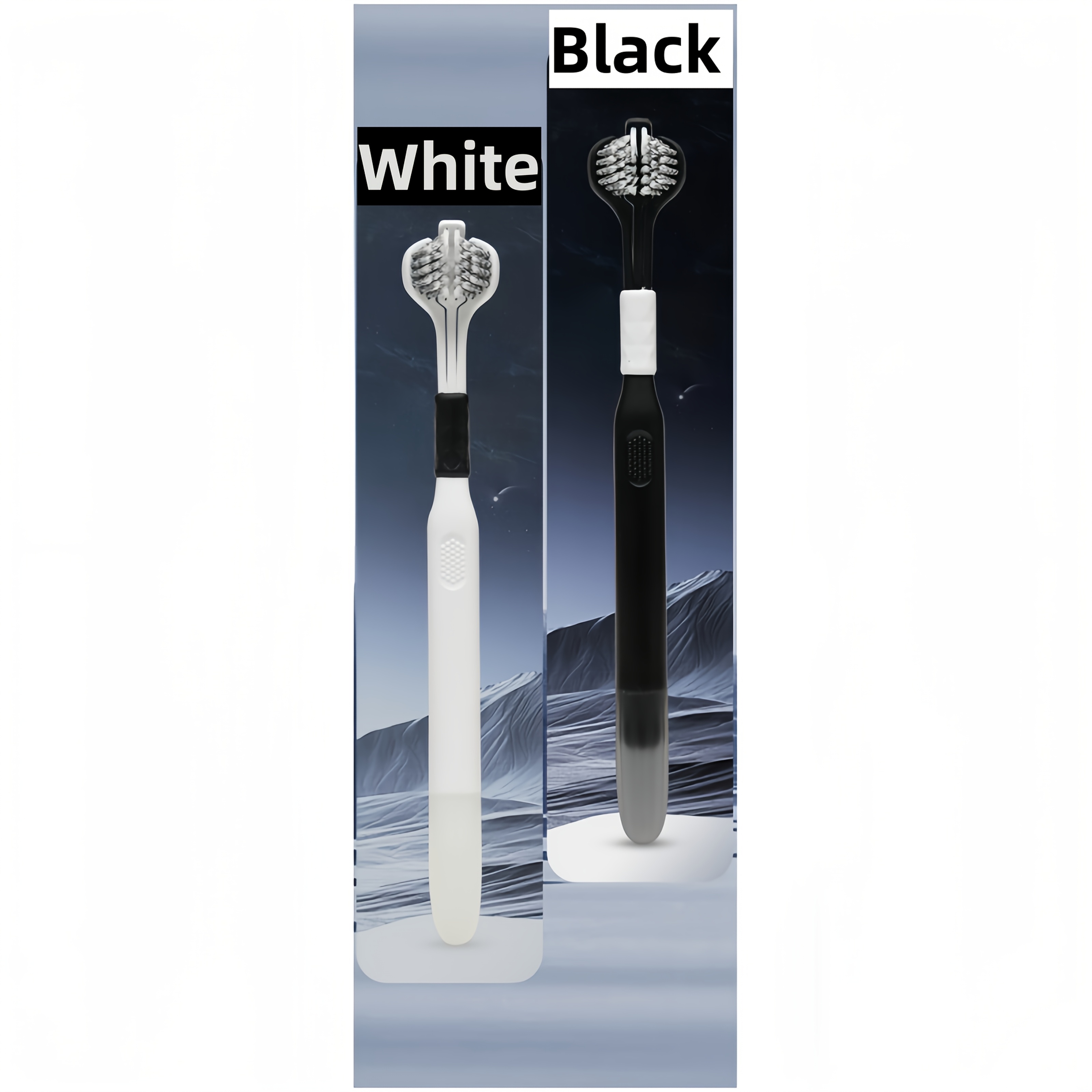 2-Pack Four-Sided Toothbrushes for Thorough Gum Cleaning
