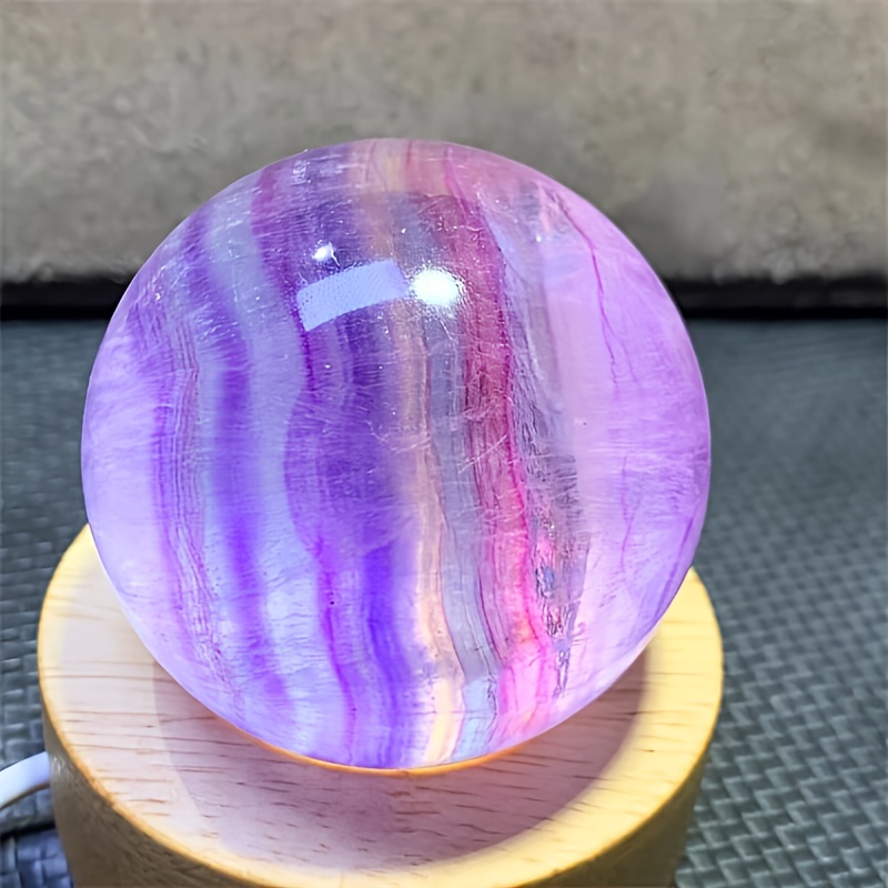 Image of 1.11lb/natural Candy Firefly Stone Ball Colorful Fluorite Ball Colorful Texture Beautiful Fluorite Stone Polishing Crystal Ball Pendant