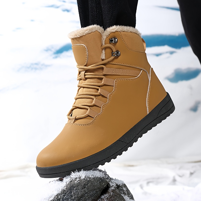 Warm Men's Snow Boots, Anti-Slip Hiking and Mountaineering Boots