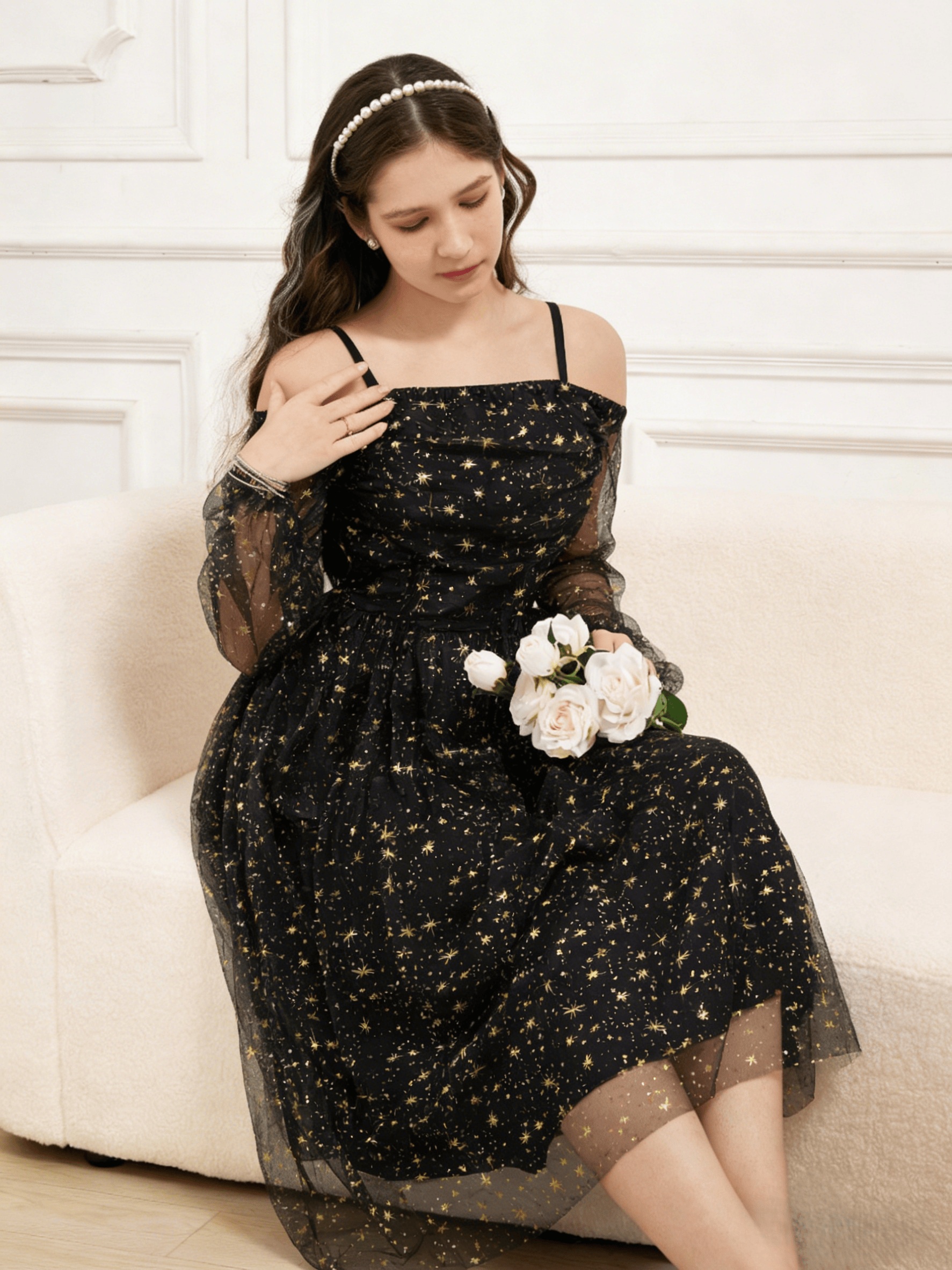 linen fit and flare dress Red Linen Midi Dress with Fit and Flare Silhouette and V Neck main image 0