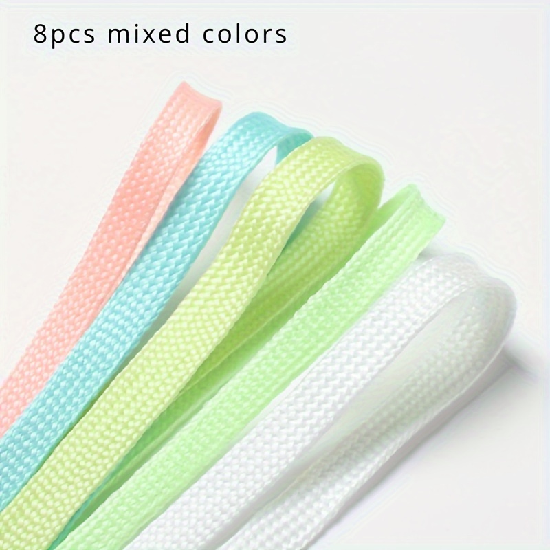 TEMU 8pcs Vibrant Neon Green Fluorescent Shoelaces - Thick, & -the-dark, Sports & Basketball Shoes, Durable Polyester Material