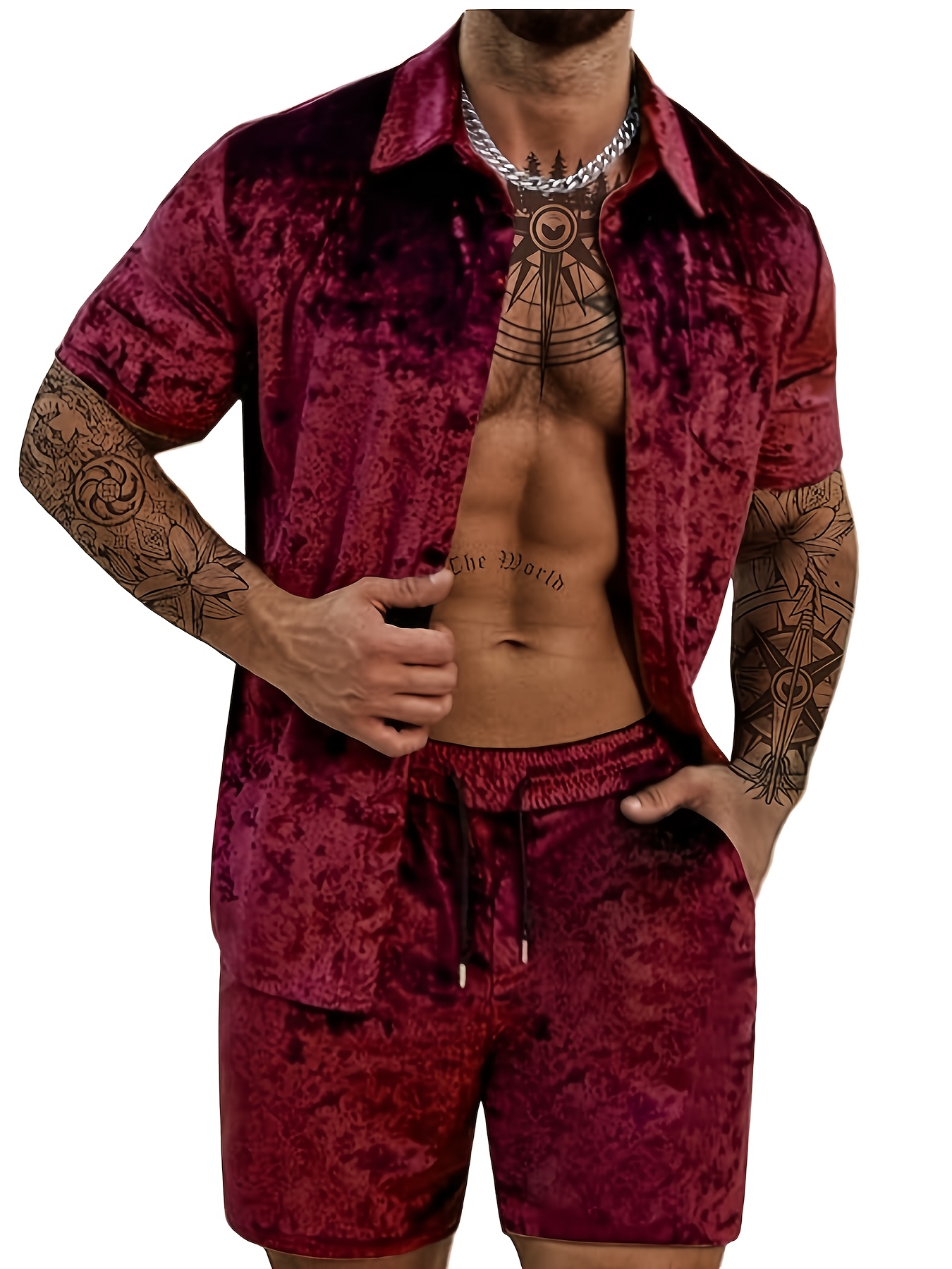 piezas ropa deportiva casual hombre camisa terciopelo Temu