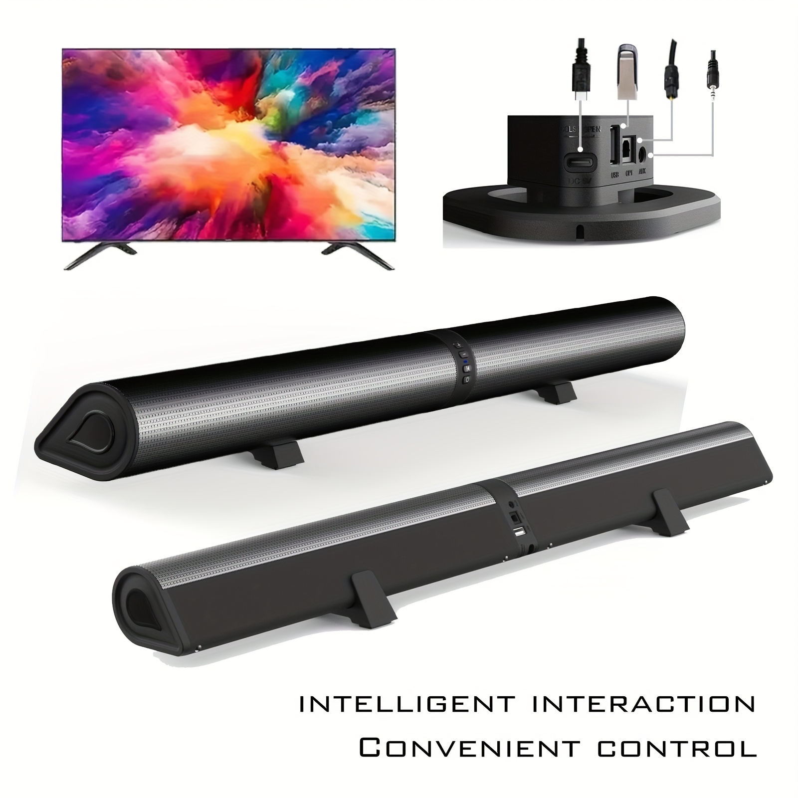 photo de l'article enceinte tv bluetooth détachable avec prise en charge de la technologie bluetooth/aux/opt/tf/usb/fm –   idéal !