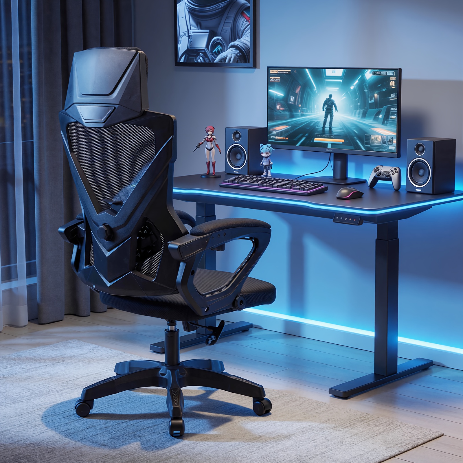 Ergonomic Office Chair | Comfortable Surface Design, Quiet Pu Castors For Smooth Movement, 360° Smooth Rotation | Suitable For Long Hours Work, Study, Leisure Use