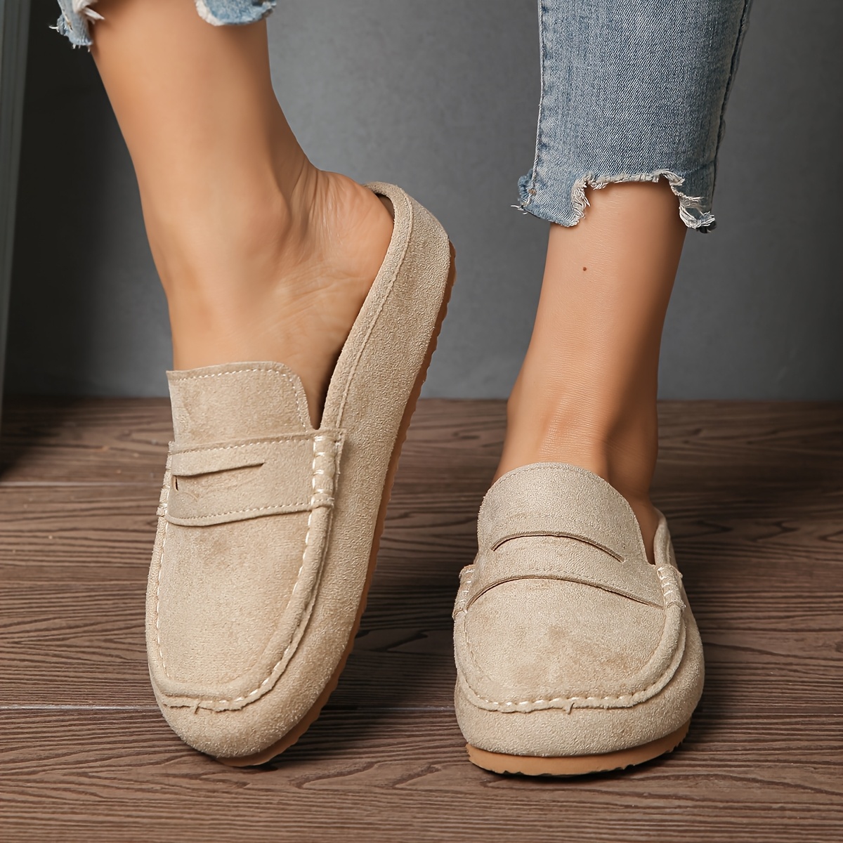 womens mule shoes new casual soft sole comfortable non fatiguing slip on large size womens shoes women shoes Product details 7