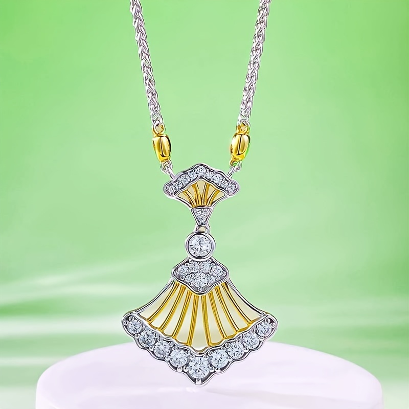 

1 Of 925 1.2 Moissanite Fan Women' Pendant Necklace Suitable For Engagement, , For , And