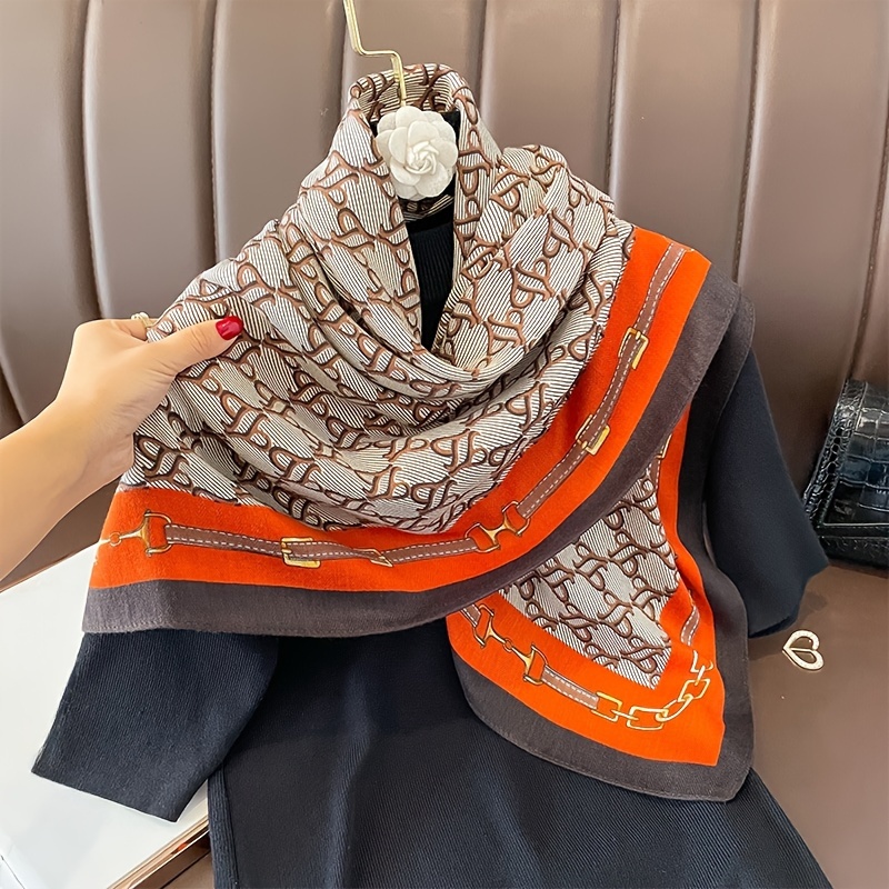 

35.43" Personalized Printed Square Scarf Elegant Style Thin Sunscreen Shawl Headscarf For Women Summer Outdoor