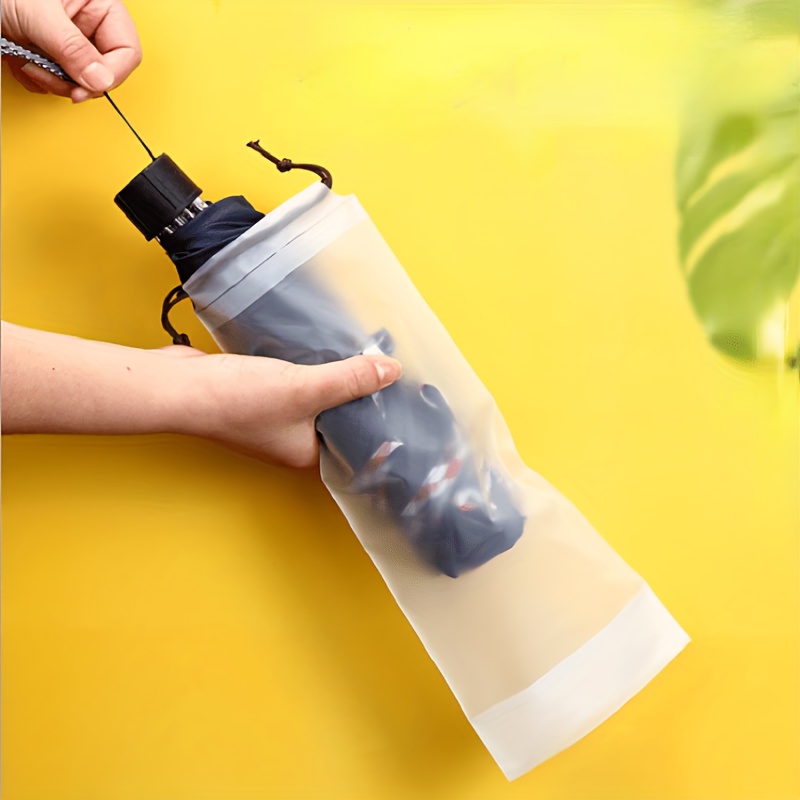 

Waterproof Matte Translucent Umbrella Storage Bag With Drawstring - Reusable, Portable Organizer For Home And Outdoor Use