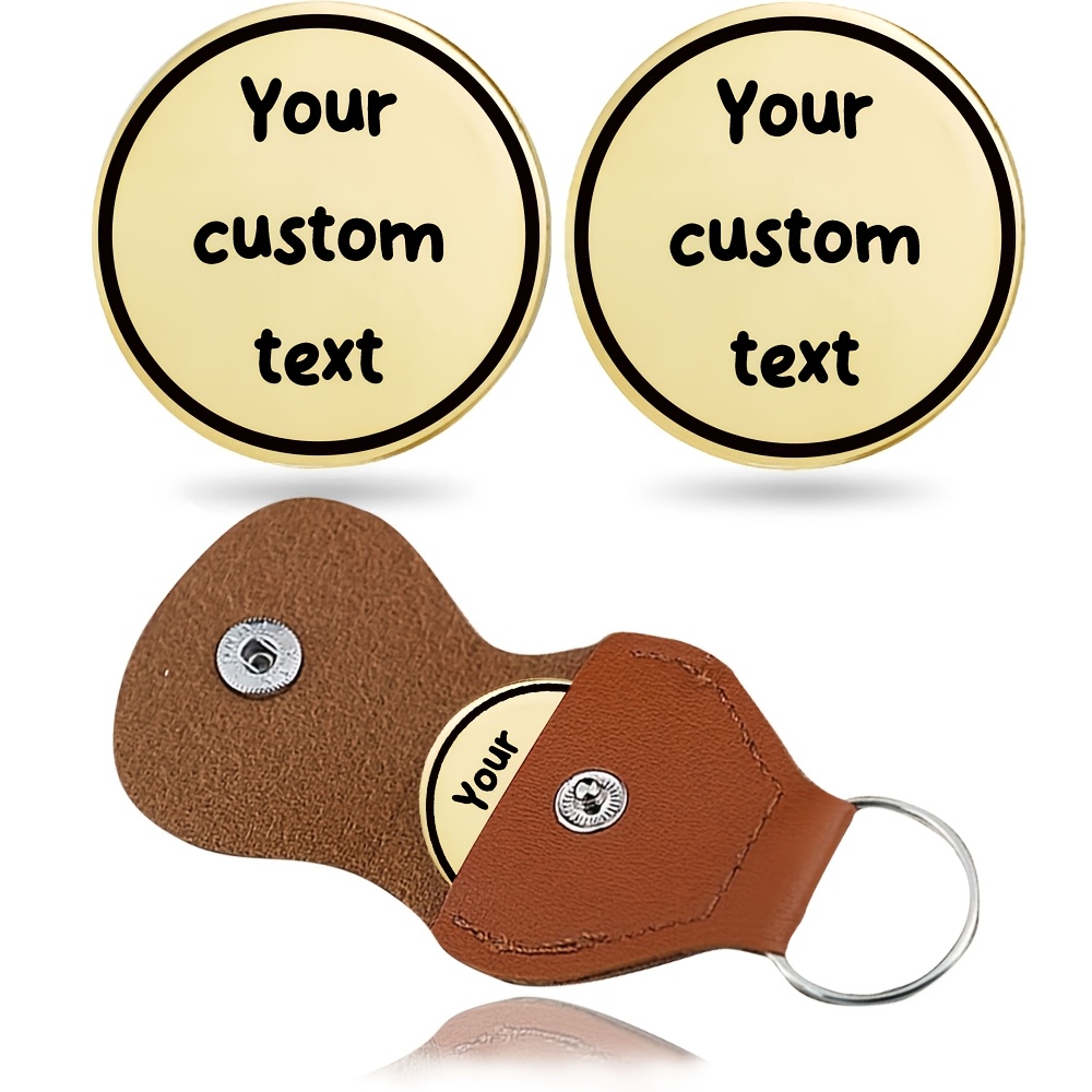 TEMU 1pc 1pcs Personalized Flip Coin - Engravable Double-sided Coin With Your Text/, Round Flip Coin Suitable For Him/her, Personalized Gift For