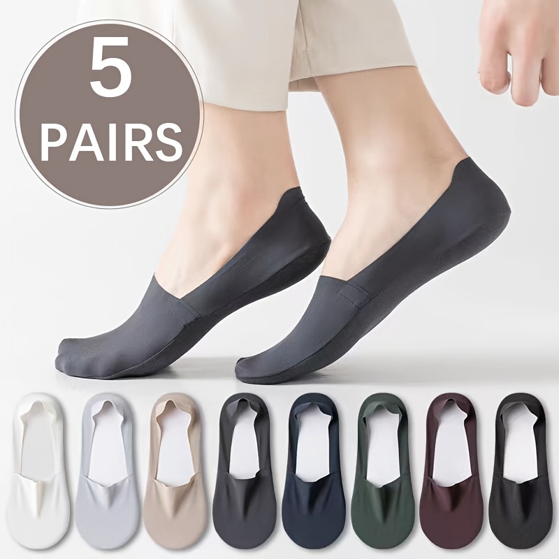 

5 Pairs Of Men' Color Socks, Thin Cooling Cotton Socks, Anti Odor & Sweat Absorption Breathable Socks, For Summer