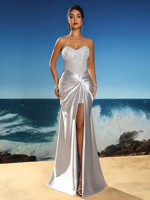 temu silver dress silver dress for women sold on Temu United States