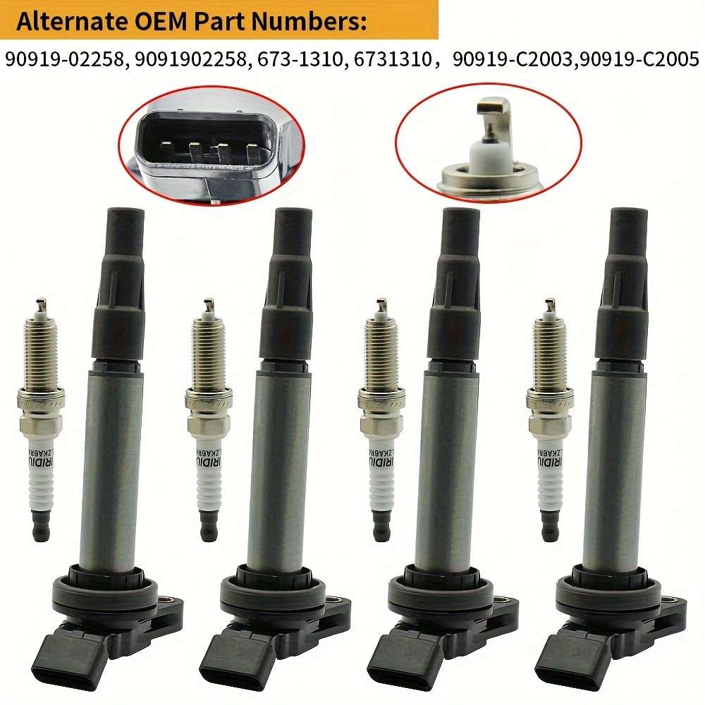 

4packs Ignition Coil Uf596 Iridium Spark Plug For Toyota For Corolla For Prius For Lexus 1.8l