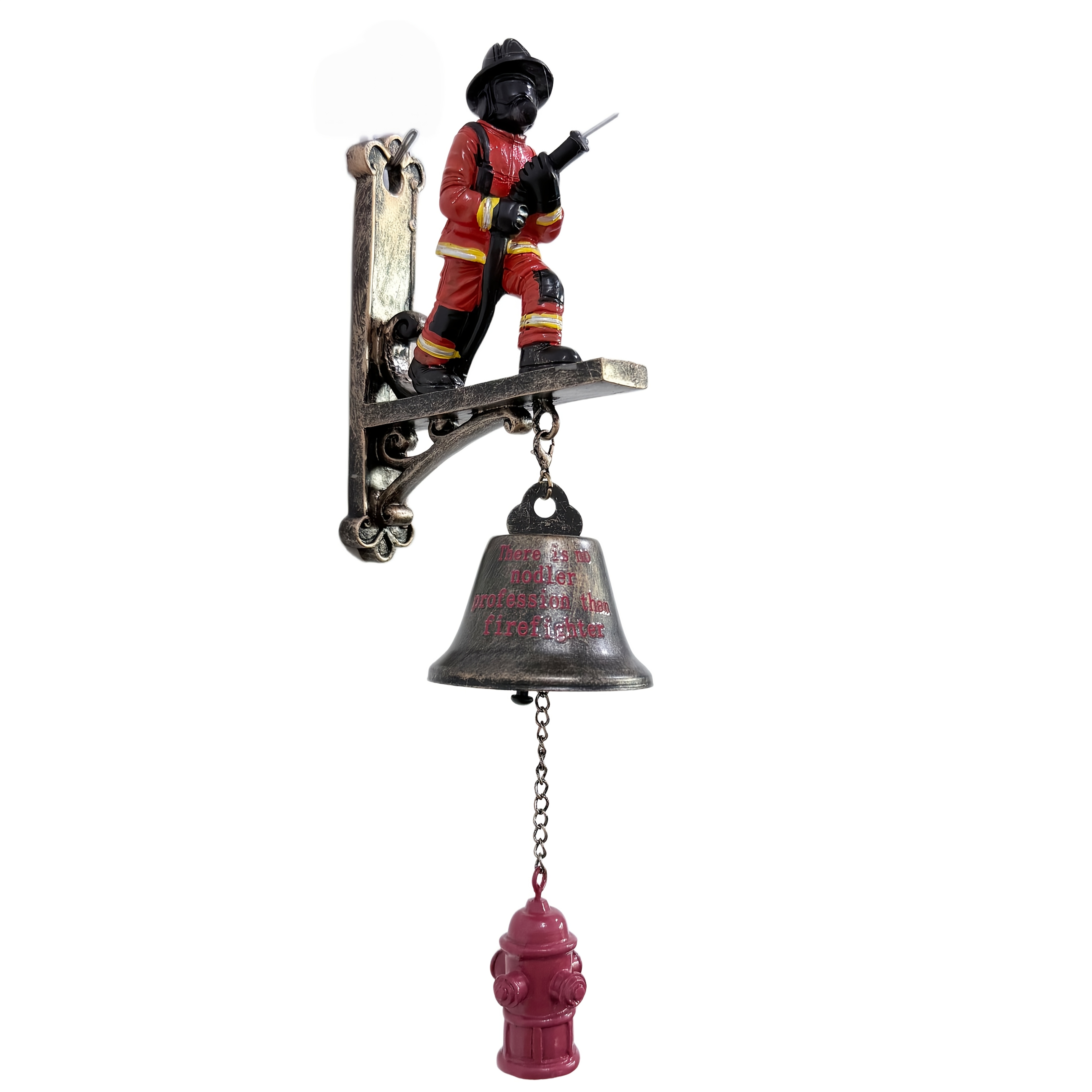 TEMU Une cloche murale vintage sur le thème des pompiers ; idéale pour suspendre extérieurs en brique, dans , sur les ou dans les entrées. Elle un