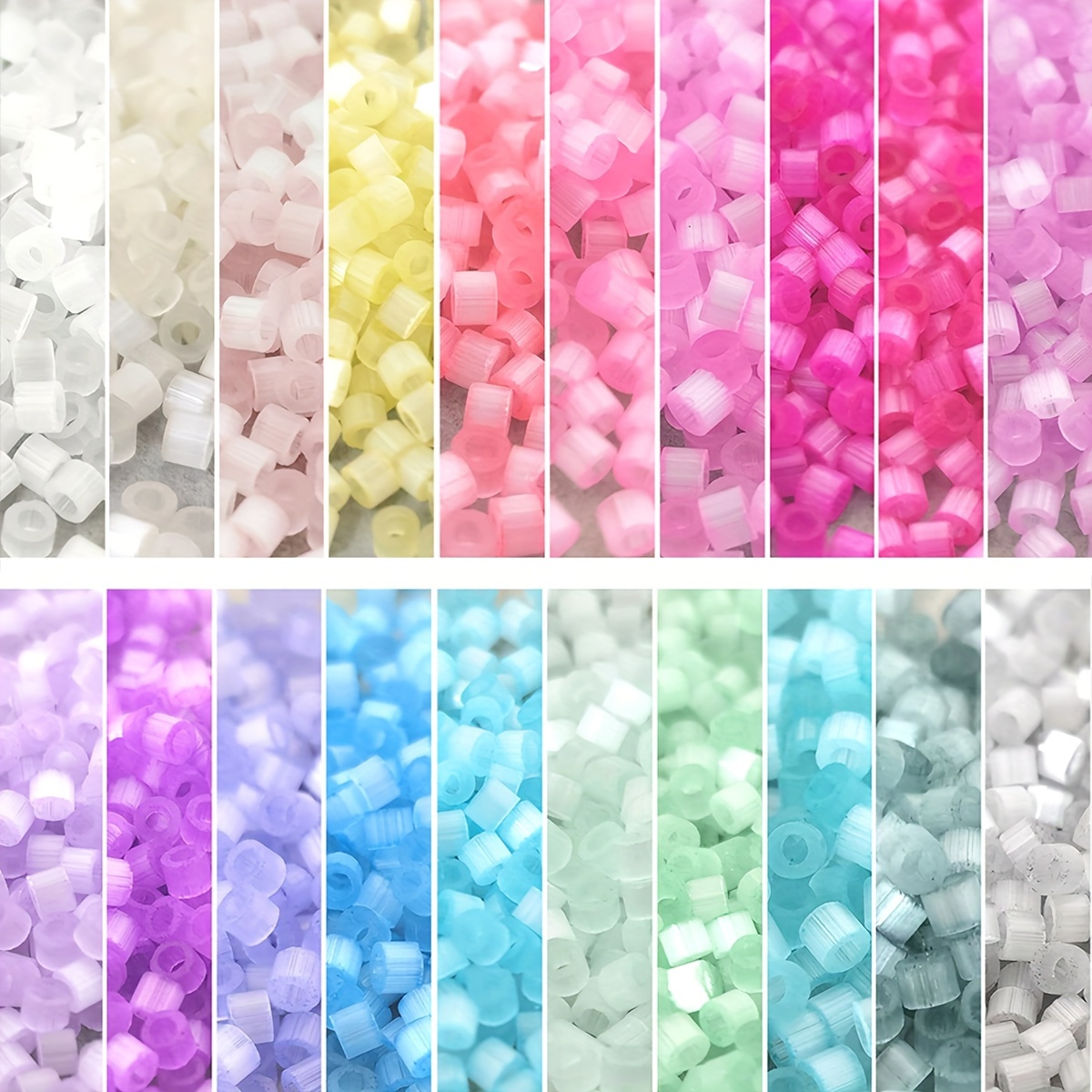 Image of 6000pcs Delica Glass Beads 20 Colors 100g 2.5mm Cat Eye Seed Beads, Bracelet Necklace Making Supplies, Vibrant Mixed Color Tiny Beads For Handmade Jewelry Craft