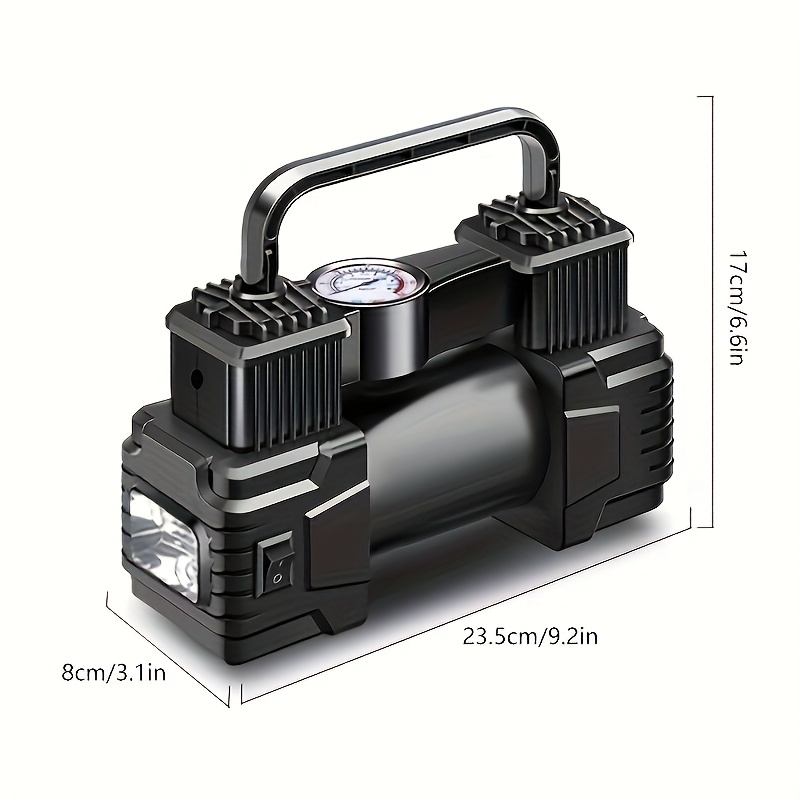 TEMU Portable Tire Inflator, 12v 150 Psi, Handheld Air Pump With Digital Pressure Gauge And Led Light, Suitable For Suv, Car, Motorcycle, Bicycle,