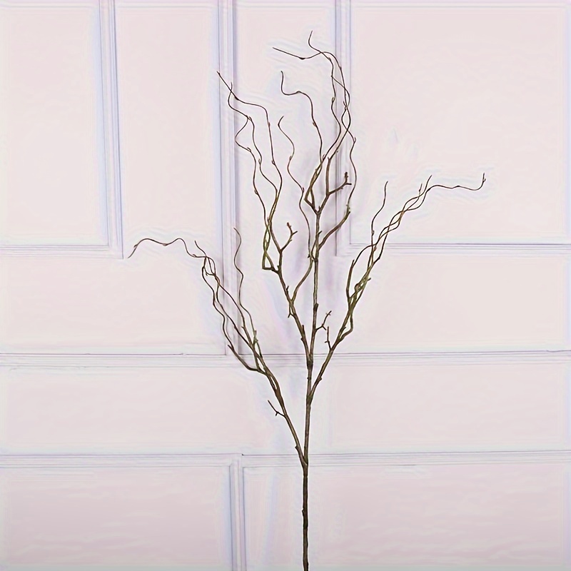 1pc 4 Forks Simulation Willow Branches, Artificial Faux Floral Flower Stub Stem, Wedding Office Hotel , Home Decor Products