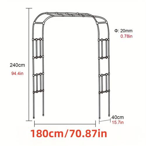 garden archway metal pergola outdoor rose packaged steel pipe arched flower stand vine climbing archway gazebo strong weather anti scalding and rust proof suitable for lawn yard decoration color black size 120cm 47in 150cm 59in 180cm 70in 210cm 82in