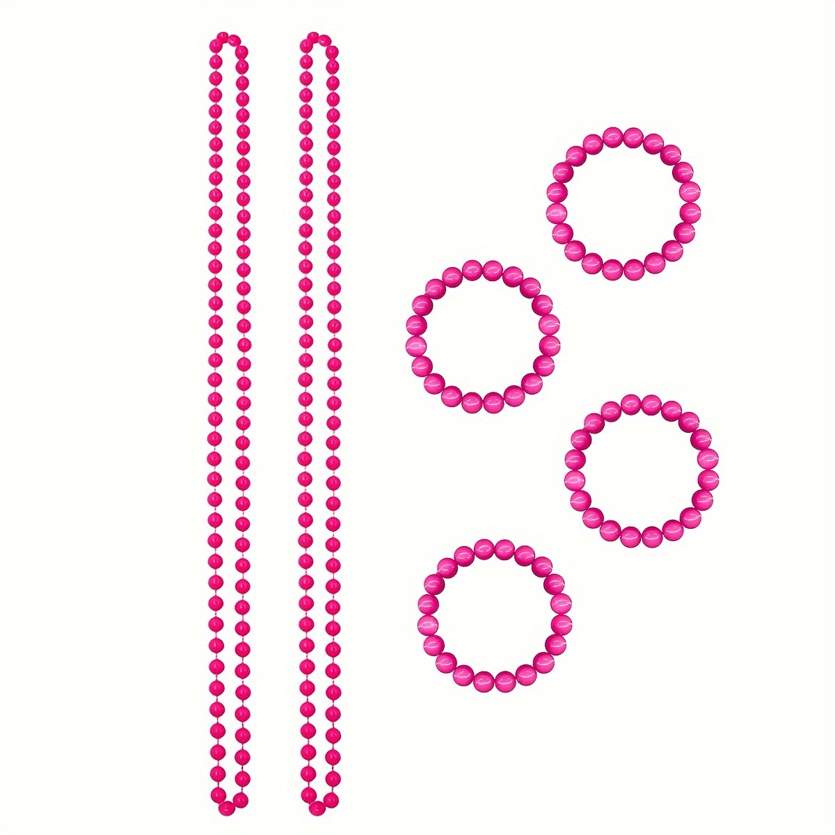 Image of D 6pcs 80s Costume Additions Set For Women Necklace Bracelet For Running Halloween 80s Retro Party
