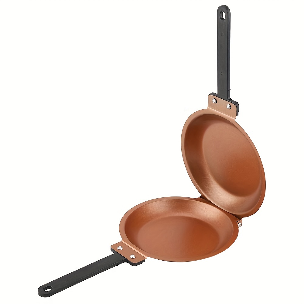   2 sided nonstick titanium steel pancake pan with flip   dishwasher safe   heat distribution for fluffy pancakes omelets frittatas large round frying pan for family breakfast pancake mold for cooking breakfast cooking ergonomic handle durable kitchenware