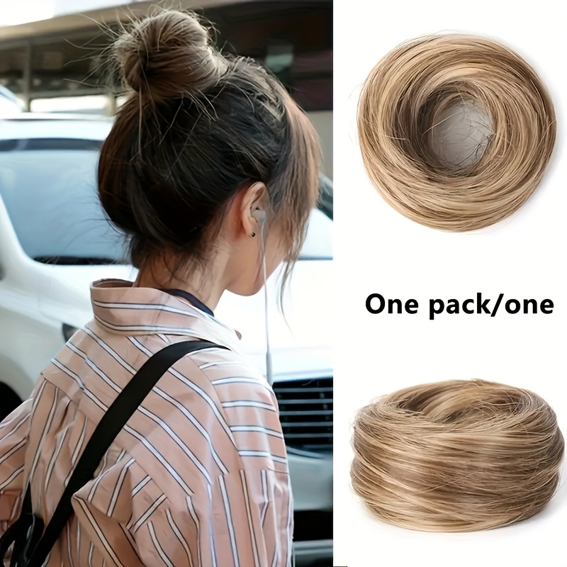 Image of Women' Bun Hairpiece, Synthetic Straight Hair Bun For All People, Natural Look Hair Extension For Women