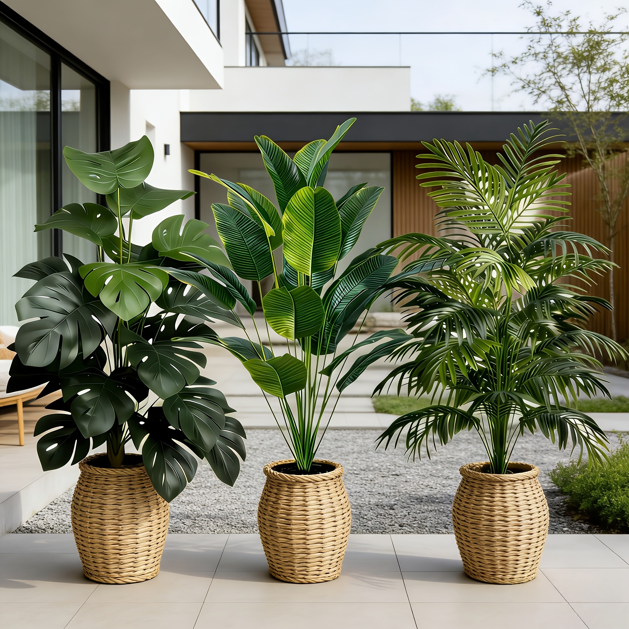 3pcs set of faux greenery 25   artificial simulation plants realistic   green leaves suitable for indoor and outdoor multi scene placement ideal for home   weddings  