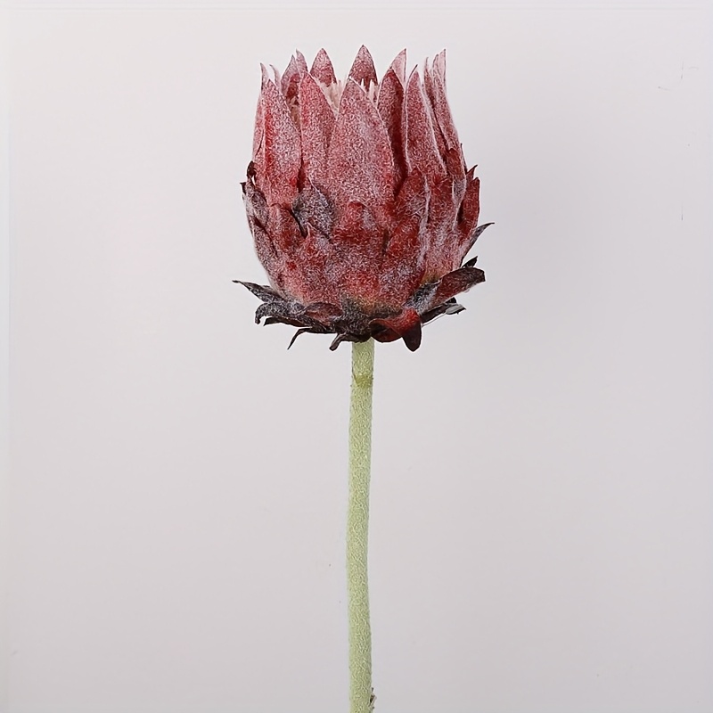 Image of A Single Artificial Thistle Plant, Suitable For Home Decor, Wedding Floral Arrangements, Photography Props, And Display Of Faux Flowers