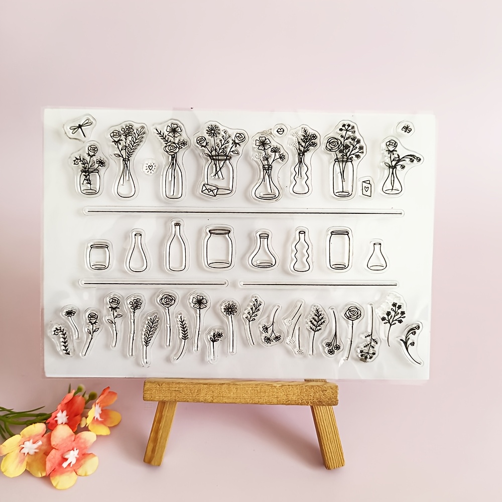 Image of Beautiful Little Vase Clear Stamps Silicone Seal For Diy Scrapbooking Card Making Album Decoroation Crafts