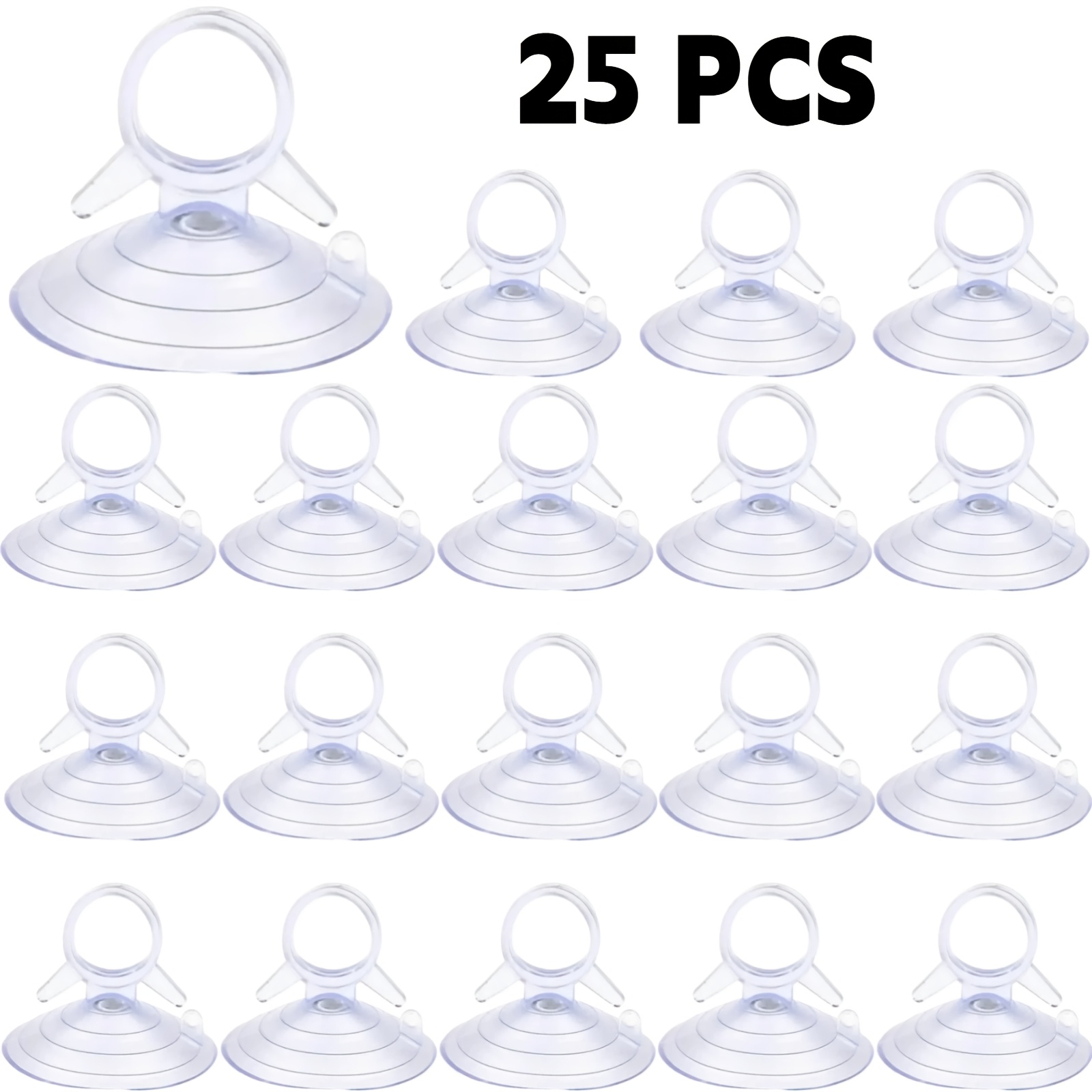 TEMU 25pcs Set Of Glass Suction Cups, Pvc Car Glass Suction Cups, Multifunctional Sun Visor Suction Cups, 1.77-inch Size, Premium Pvc Material, Soft,