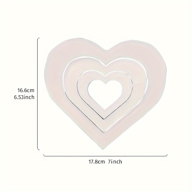 Image of 3 White Pvc Heart-shaped Ornaments, Valentine&;s Day And Wedding Table Decorations, Suitable For Weddings, Valentine&;s Day, And Special Occasions, Wedding Decorations,for Christmas, Halloween