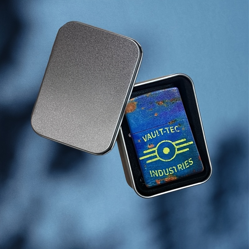 TEMU -themed Lighter Set - 4 Post-apocalyptic Metal Lighters, Uses Lighter Fluid, Classic Flint Wheel & Wind-resistant Design, Assorted