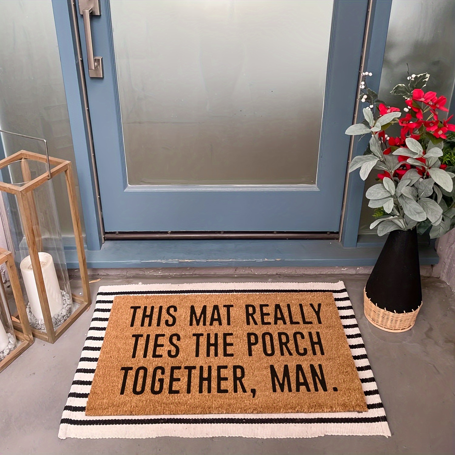 

Funny Coir Doormat This Mat Really Ties Man Welcome Front Porch For The Entrance Way Personalized Rug Outdoor With Heavy-duty Non Slip Doormat 23.6 X 15.7inch