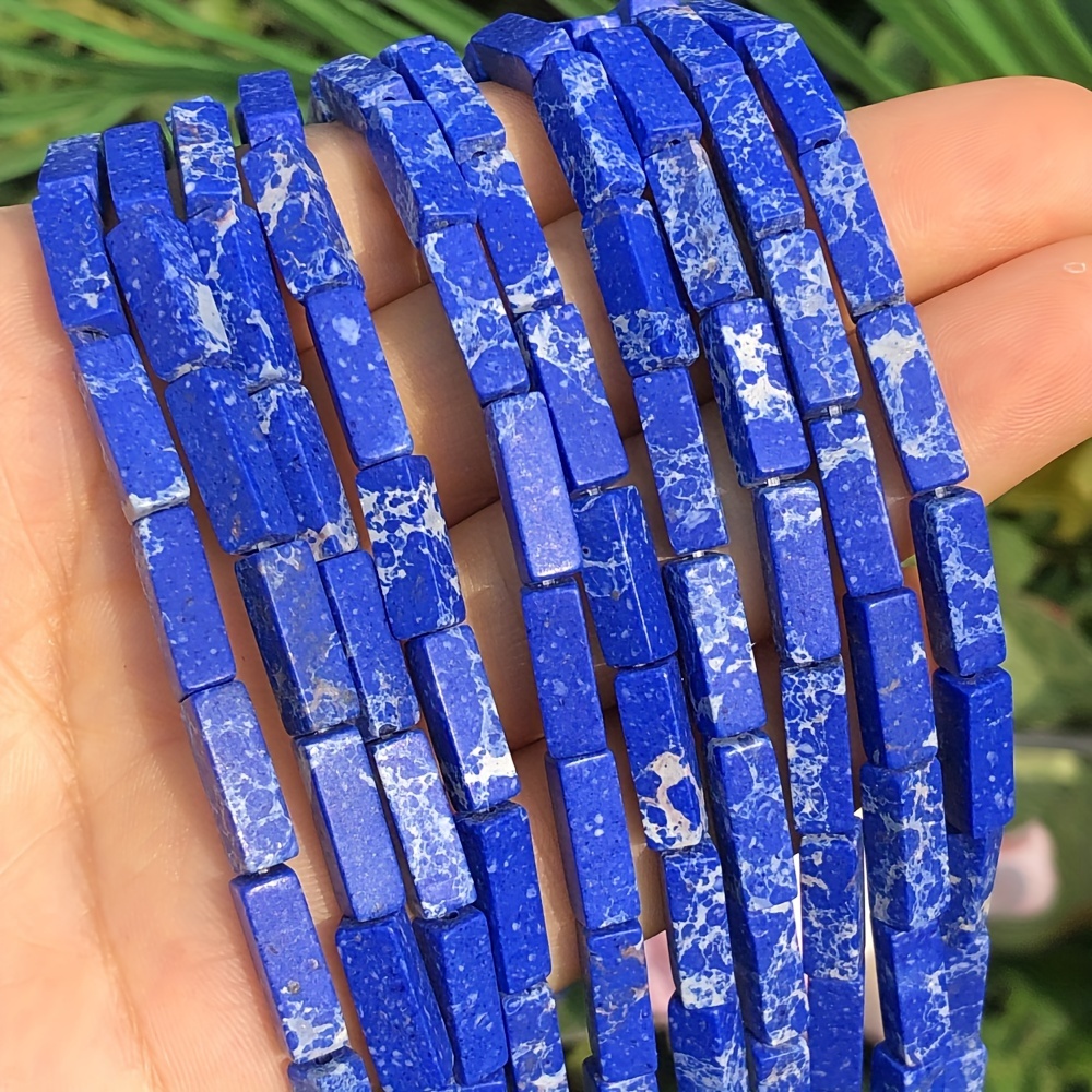 

28pcs Blue Rectangular Beads, 4x13mm, Diy Jewelry Making, Necklace & Bracelet Accessories, Art Crafts & Sewing Supplies, Annebeads Brand