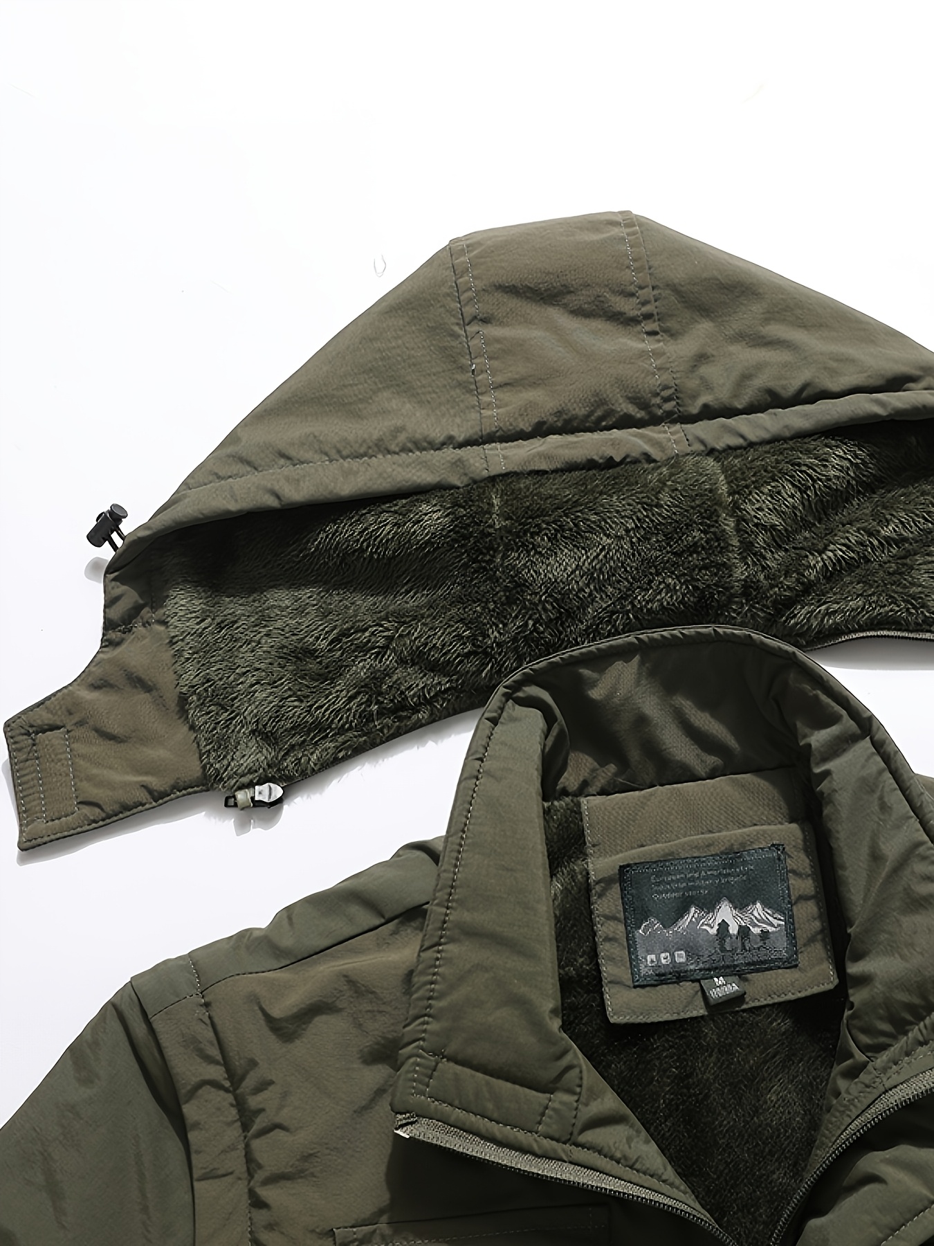 Men's Functional Style Jacket with Thickened Hood and Multi-Pockets