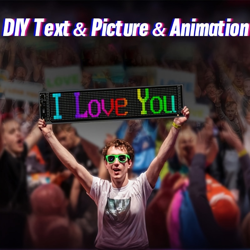 Écran LED Flexible avec Édition Vocale Intelligente, Connectivité Bluetooth pour Animation et Personnalisation de Texte. Alimentation USB - Idéal Décorations Maison/Publicités Magasins Vitre Arrière Voiture & Ambiance Festive