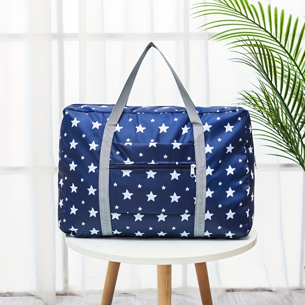 1pc Foldable Travel Organizer Bag, Large Capacity Lightweight Portable Luggage Storage Bag With Balloon And Bear Pattern, Easy To Store For Travel Organization