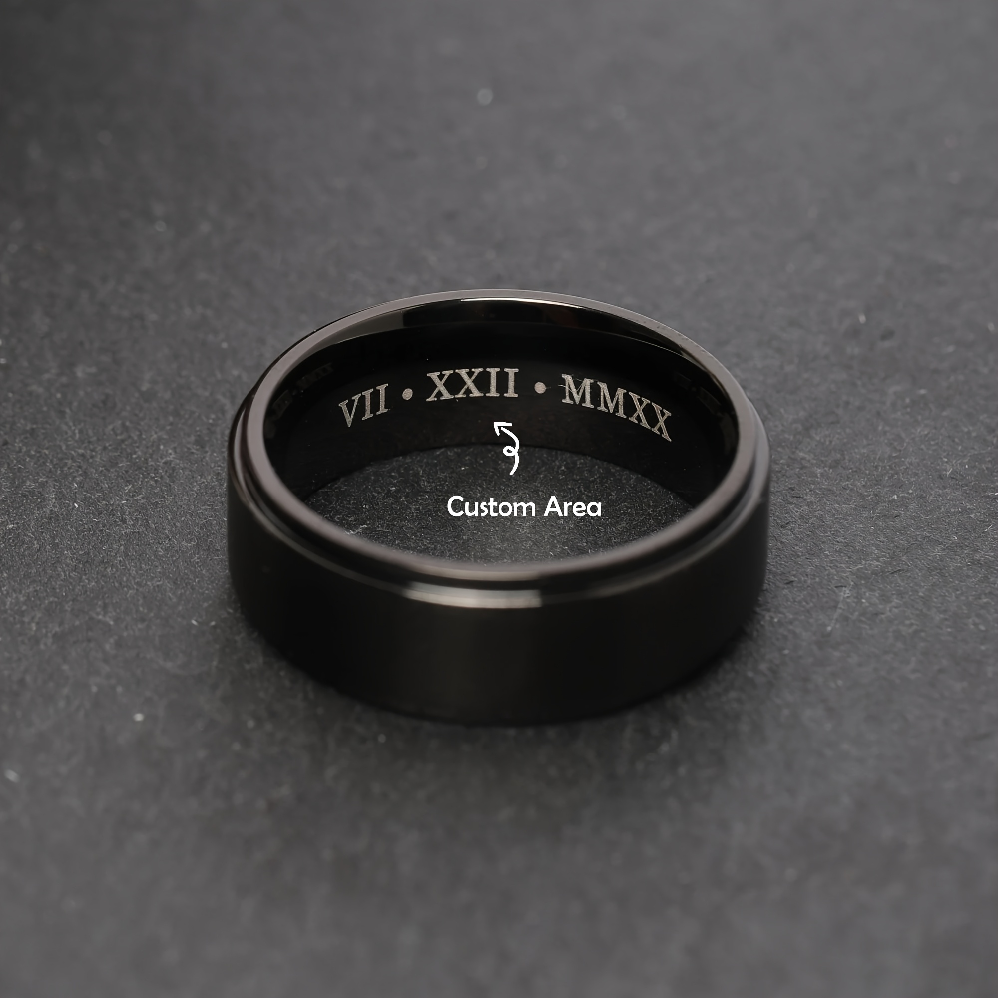 TEMU 1pc, Customized Men's Ring, His Wedding Bands, Ring For Him, Presents For Boyfriend, Anniversary Gifts For Him